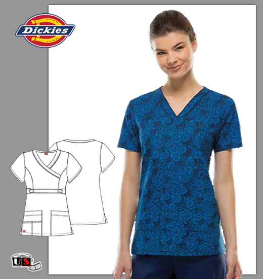 Dickies GEN FLEX Youtility Star Player Printed Mock Wrap Top - Click Image to Close