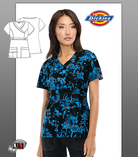 Dickies "Youtility" Printed Twilight Blooms Mock Wrap - Click Image to Close