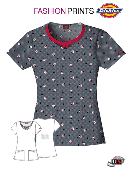 Dickies Printed Bug Me A Dot Jr. Fit Round Neck Top - Click Image to Close