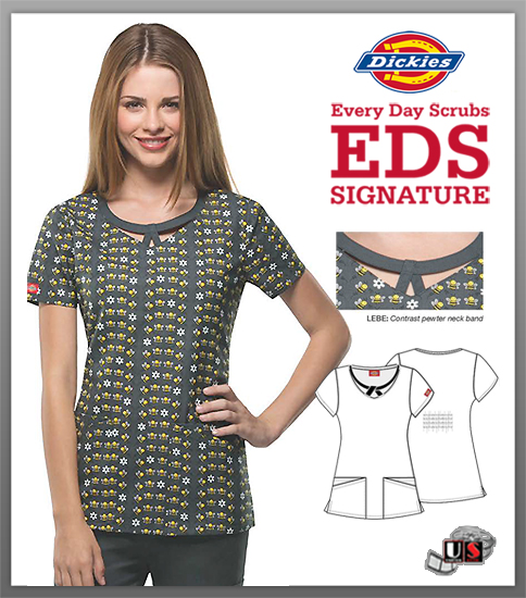 Dickies EDS Printed Let It Bee Jr. Fit Round Neck Top - Click Image to Close