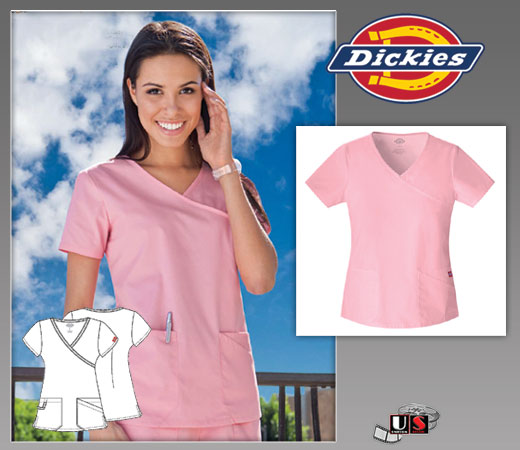 Dickies Soft Works Mock Wrap Scrub Top - Click Image to Close