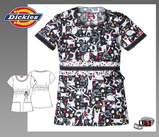 Dickies Fashion Jr. Fit Round Neck Top in Meow Is The Time - Click Image to Close