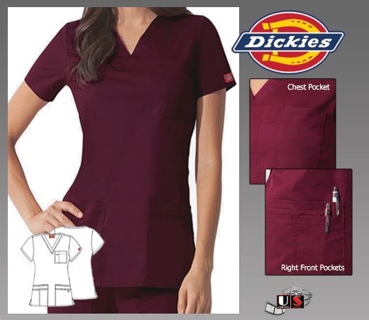 Dickies Gen Flex Solid Stitch Youtility V-Neck Top - Click Image to Close