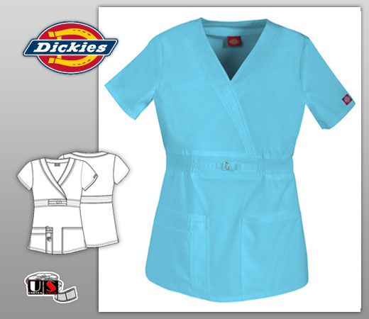 Dickies GENFLEX Youthtility Junior Fit Solid Mock Wrap Top - Click Image to Close