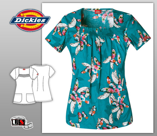 Dickies Printed Square Neck Top - Flitter Sweet - Click Image to Close