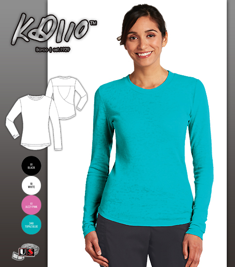 KD110 BY Barco Taylor Waffle Round Neck Burnout Underscrub Tee - Click Image to Close