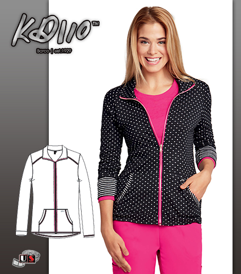KD110 BY Barco Jessie Zip Front Scrub Jacket - Click Image to Close