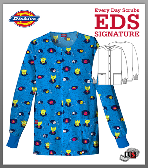 Dickies EDS Printed Just One Kiss Snap Front Warm-Up Jacket - Click Image to Close