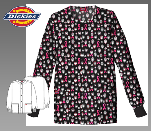 Dickies Printed Snap Front Warm-up Jacket in Owl Always Care - Click Image to Close