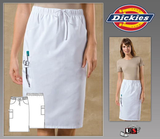 Dickies Fashion Whites Drawstring Skirt - Click Image to Close