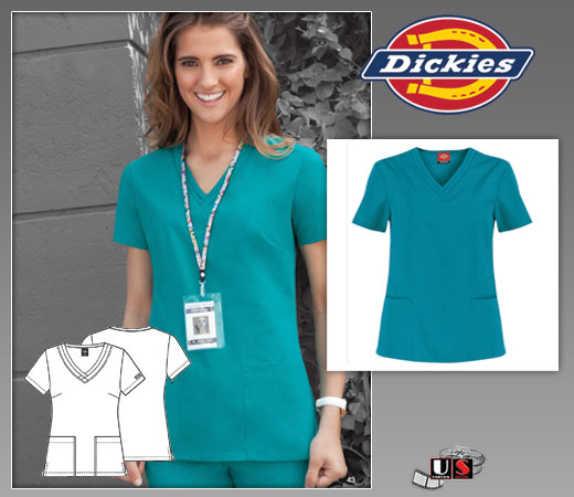 Dickies EDS V-Neck Scrub Top - Click Image to Close