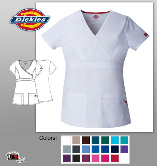 Dickies EDS Jr Fit Empire Waist Mock Wrap Top - Click Image to Close