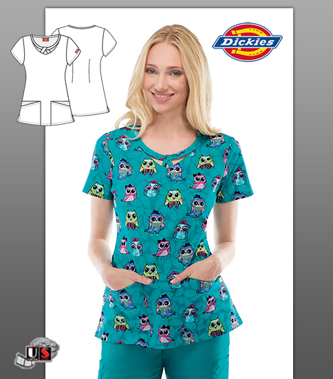 Dickies Printed Hoo Loves Fashion? Round Neck Top - Click Image to Close