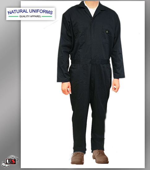 Natural Uniforms Workwear Mens Long Sleeve Blended Work Coverall - Click Image to Close