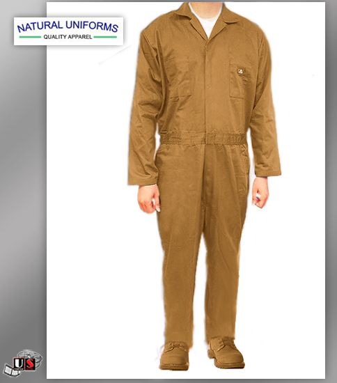 Natural Uniforms Workwear Mens Long Sleeve Blended Work Coverall - Click Image to Close