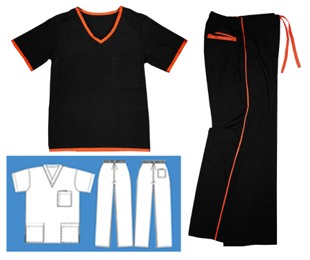 Contrast Trim Set - Black & Orange - Click Image to Close