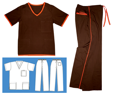 Contrast Trim Set - Brown & Orange - Click Image to Close