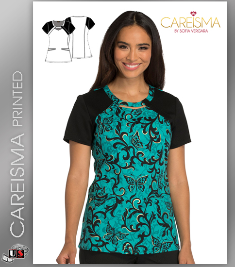 Careisma Printed Just Scroll With It Women's Round Neck Top - Click Image to Close