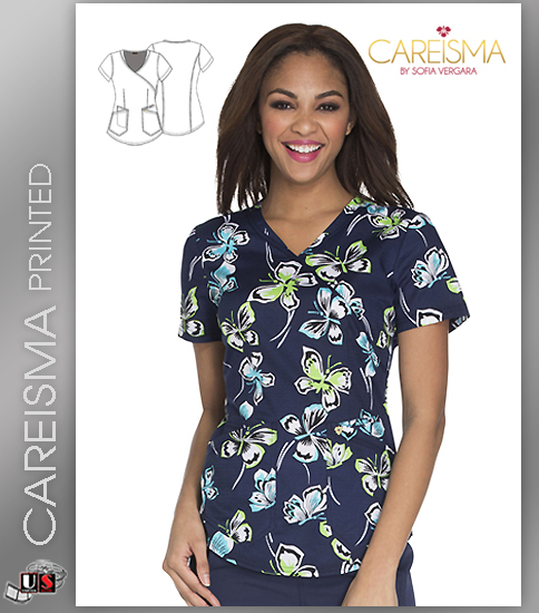 Careisma Printed Set Me Free Women's Mock Wrap Top - Click Image to Close