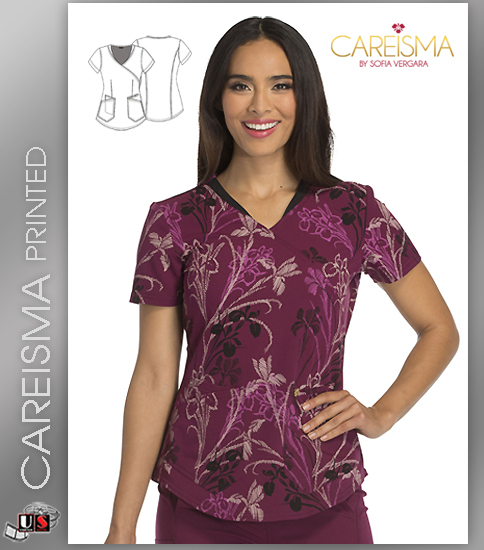 Careisma Printed You're So Vine Women's Mock Wrap Top - Click Image to Close