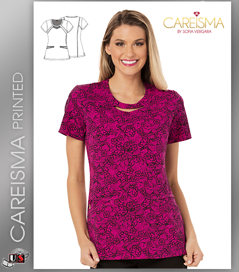 Careisma Printed Right Lace Right Time Women's Round Top - Click Image to Close