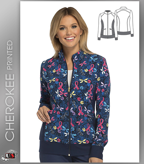 Cherokee Printed Flying For A Cure Women's Warm Up Jacket - Click Image to Close