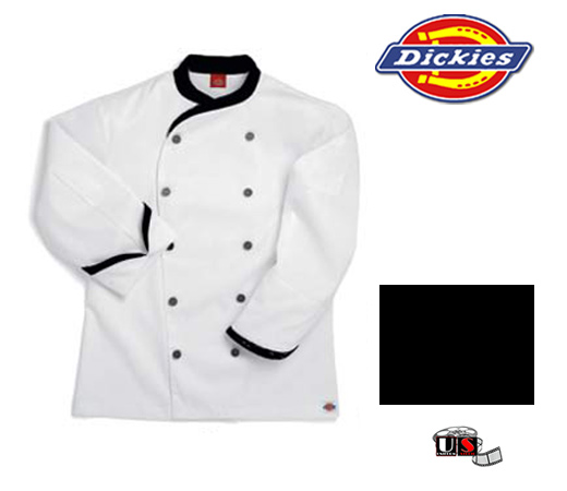 Dickies Executive Chef Coat - Black - Click Image to Close