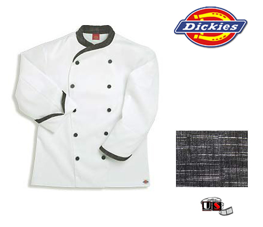 Dickies Executive Chef Coat - Black Texture - Click Image to Close