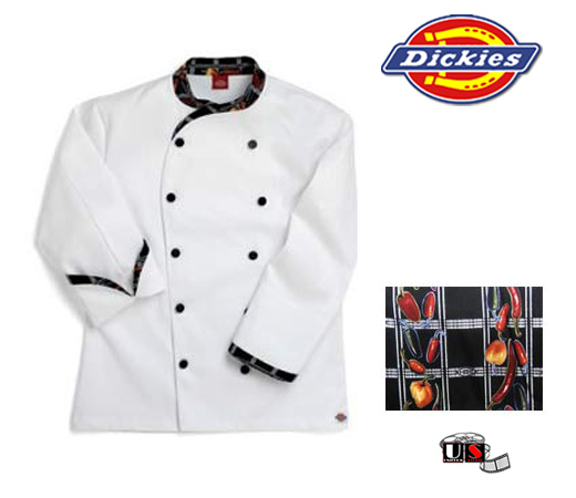 Dickies Executive Chef Coat - Pasta Strings Design - Click Image to Close