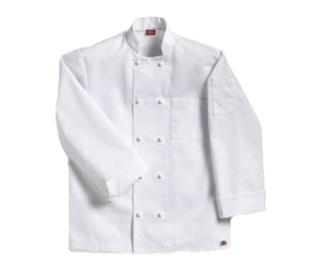 Dickies Economy Chef Coat w/Knot Btns - WHT - Click Image to Close