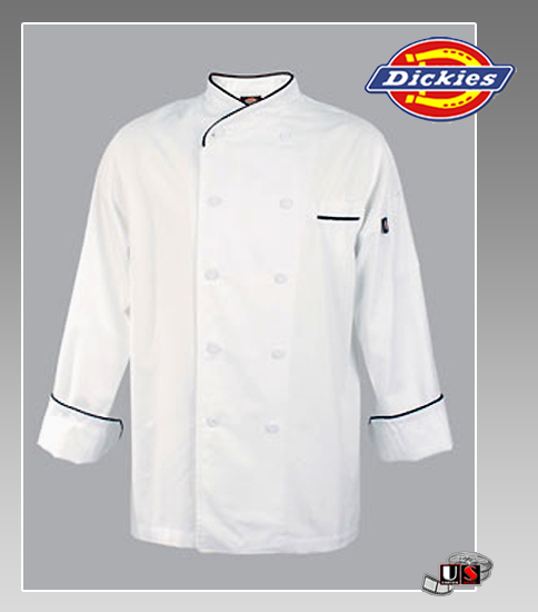 Dickies Moreno Chef Coat - White - Click Image to Close