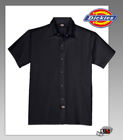 Dickies Chef No Pocket Cook Shirt - Black - Click Image to Close