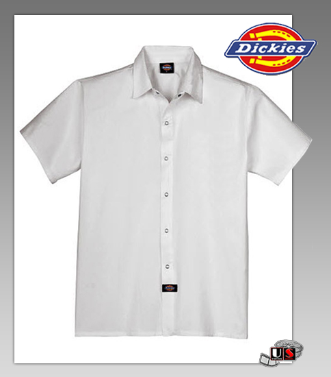 Dickies Chef No Pocket Cook Shirt - White - Click Image to Close
