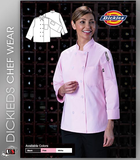 Dickies Chef Women's Classic 2 Pockets Chef Coat - Click Image to Close