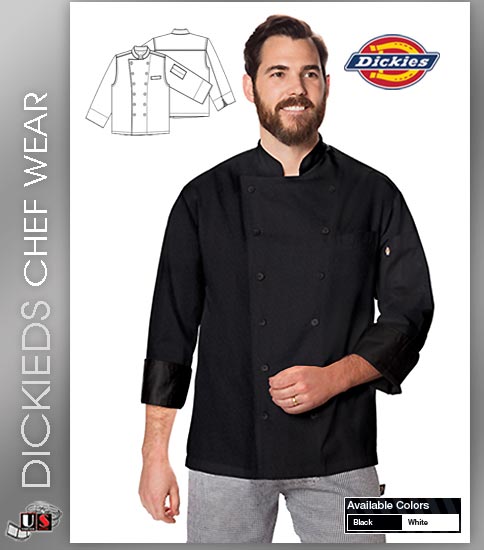Dickies Chef Unisex Executive 2 Pockets Chef Coat - Click Image to Close