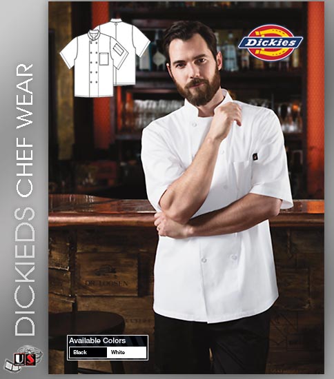 Dickies Chef Unisex 2 Pockets Classic Ten Button Chef Coat - Click Image to Close