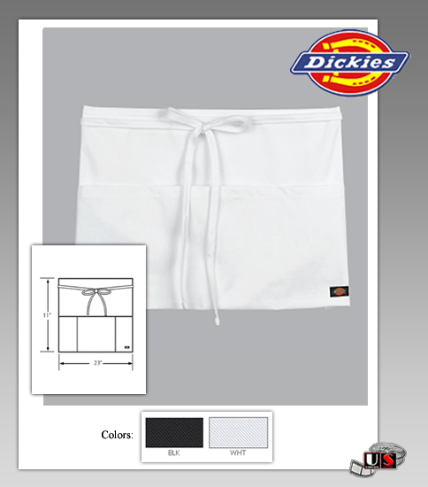 Dickies Chef Unisex 1 Pocket Cobbler Bib Apron - Click Image to Close