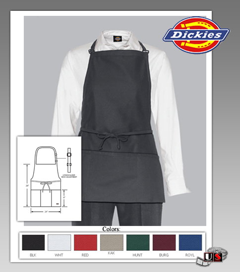 Dickies Chef Adjustable Bib Apron - Click Image to Close
