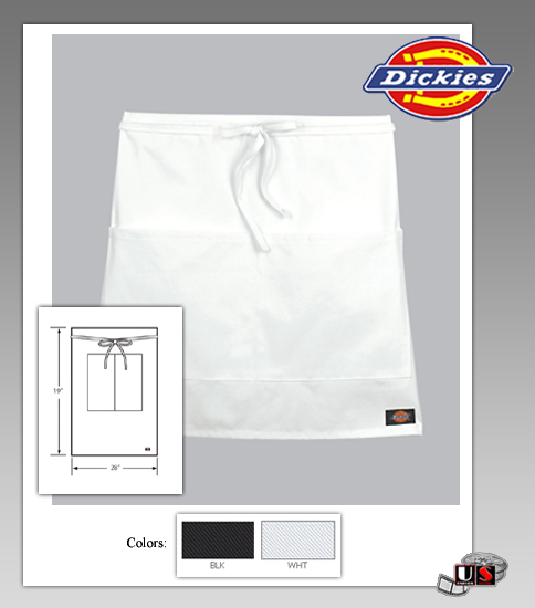 Dickies Chef Unisex 1 Pocket Bib Apron - Click Image to Close
