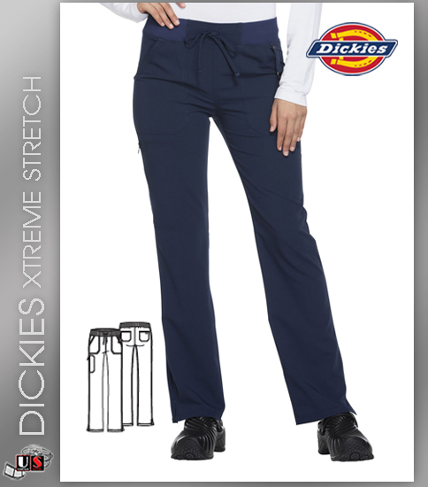 Dickies Xtreme Stretch Mid Rise Straight Leg Drawstring Pant Nvy - Click Image to Close