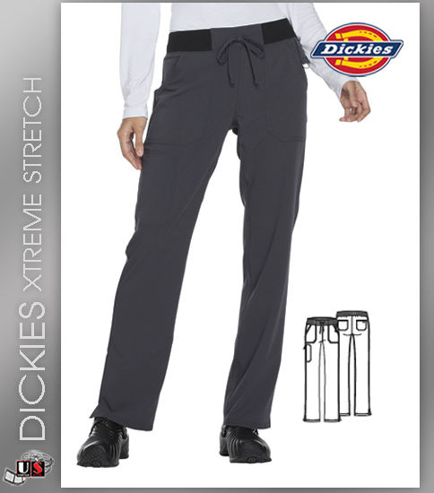 Dickies Xtreme Stretch Mid Rise Straight Leg Drawstring Pant PWT - Click Image to Close