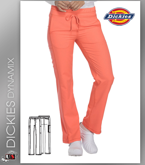 Dickies Dynamix Womens Mid Rise Straight Leg Drawstring Pant - Click Image to Close