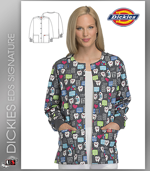Dickies EDS Have A Laugh Prints Snap Front Warm-Up Jacket - Click Image to Close