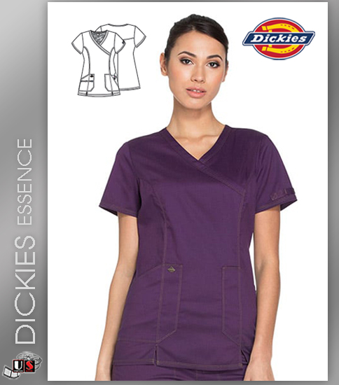 Dickies Essence Womens Mock Wrap Top - Click Image to Close