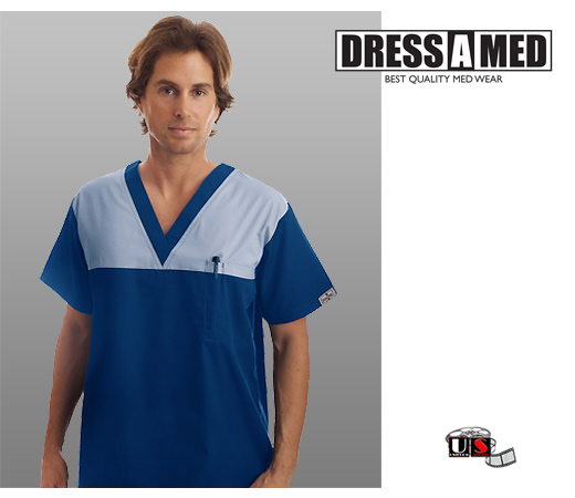 Dress A Med Premium Set Nursing V-Neck Uniform - Carribean - Click Image to Close