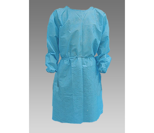 Examination Gown Long Sleeve Elastic Cuff Blue - Click Image to Close