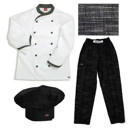 Dickies Executive Chef Coat - Black Texture - Click Image to Close