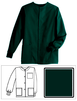 Hunter Green Solid Unisex Warm-Up Jacket - Click Image to Close