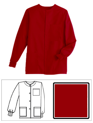 Red Solid Unisex Warm-Up Jacket - Click Image to Close