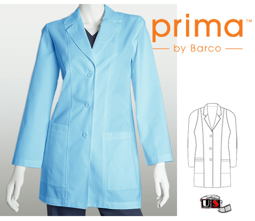 Barco's 32" Women's Streamline Mid-length Lab Coat - Click Image to Close